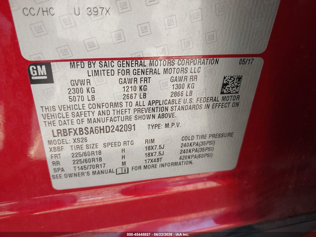 2017 BUICK ENVISION ESSENCE thumbnail 10