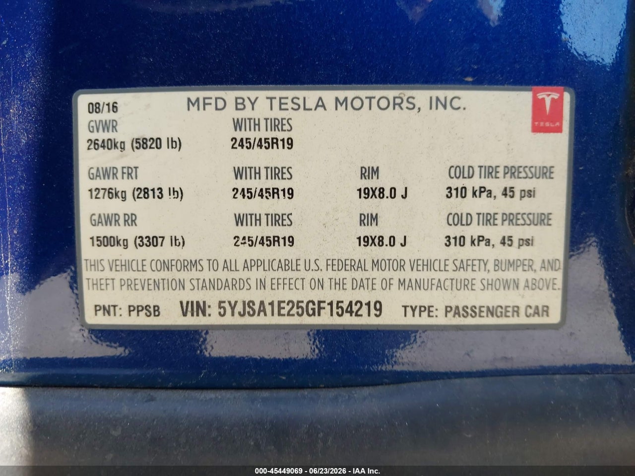 2016 TESLA MODEL S 60D/70D/75D/85D/90D thumbnail 10