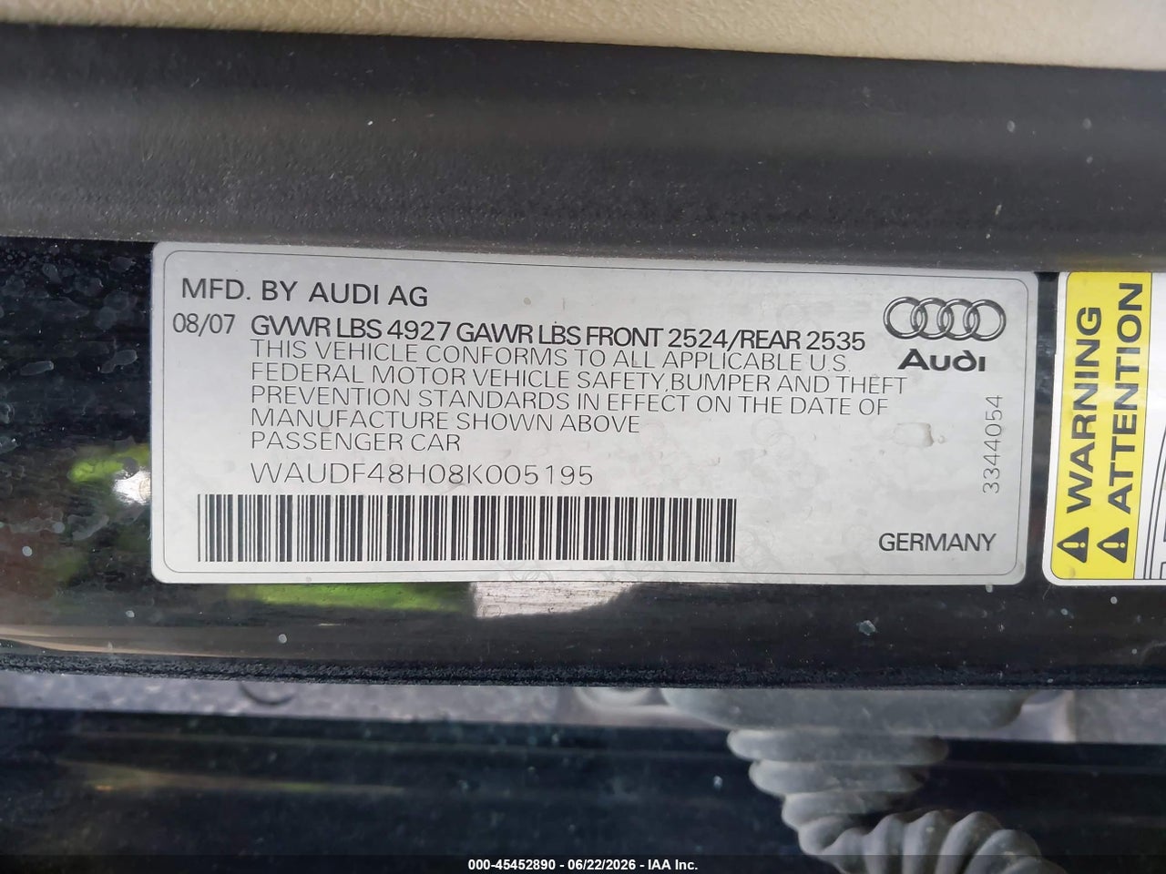 2008 AUDI A4 2.0T thumbnail 10