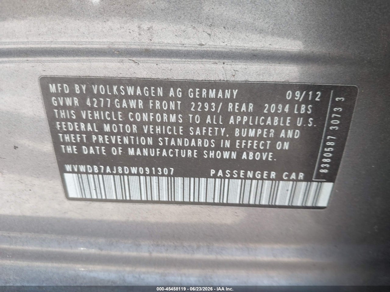 2013 VOLKSWAGEN GOLF 2.5L 4-DOOR thumbnail 10