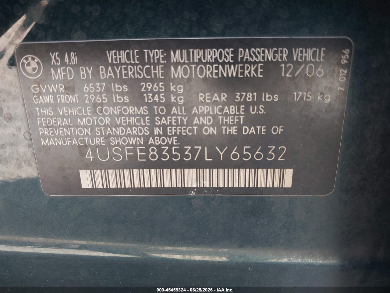 2007 BMW X5 4.8I thumbnail 10