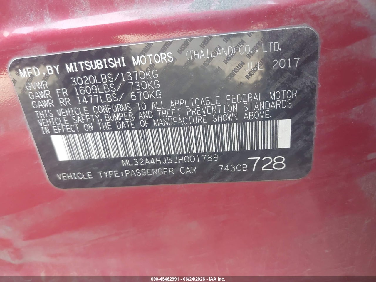 2018 MITSUBISHI MIRAGE SE thumbnail 10