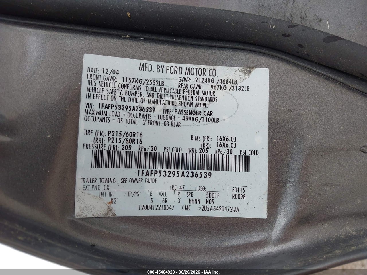 2005 FORD TAURUS SE thumbnail 10