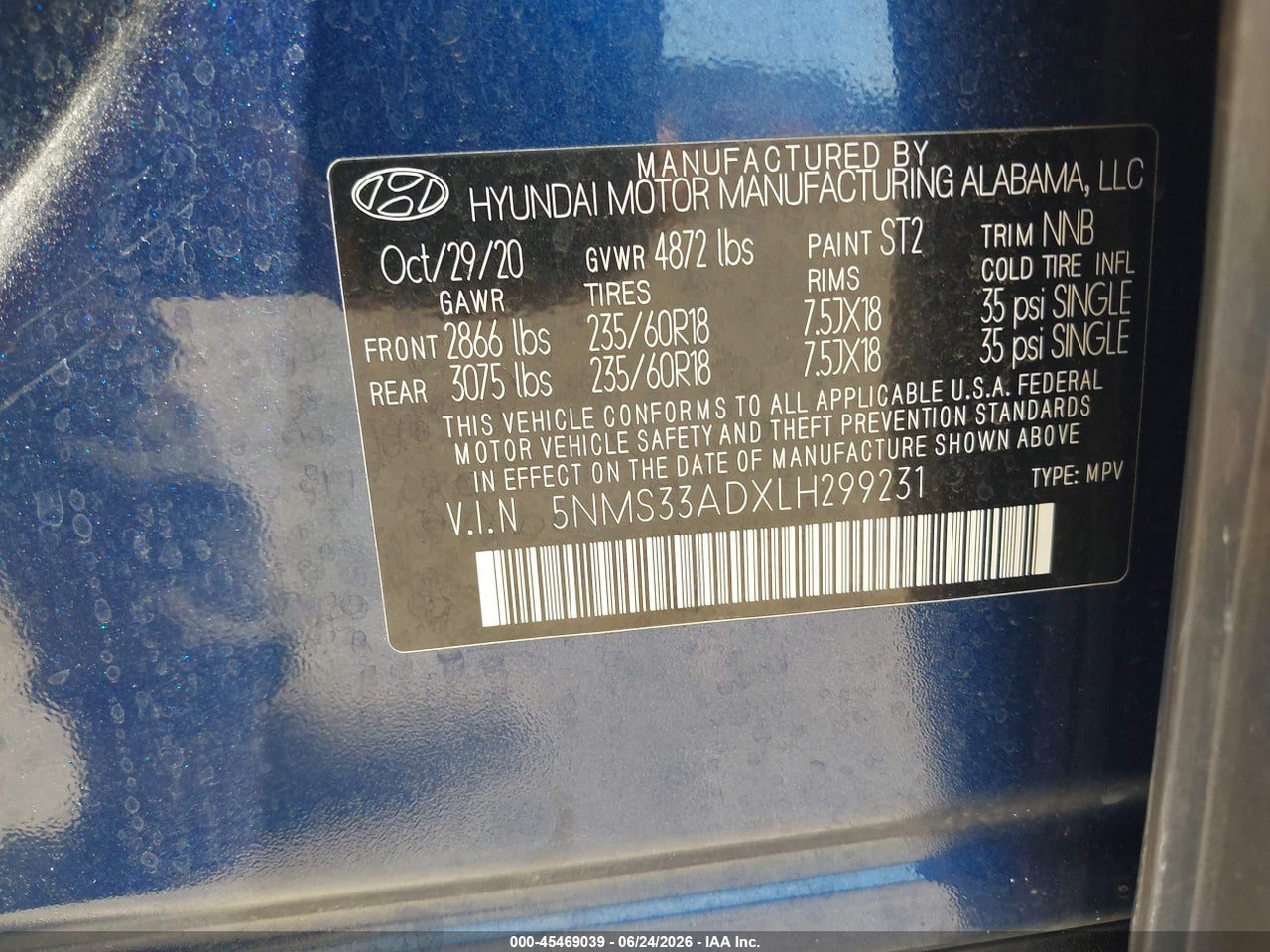 2020 HYUNDAI SANTA FE SEL thumbnail 10