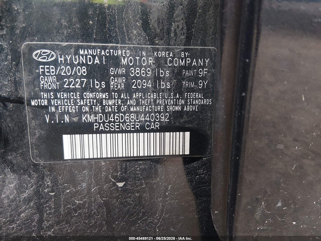 2008 HYUNDAI ELANTRA GLS/SE thumbnail 10