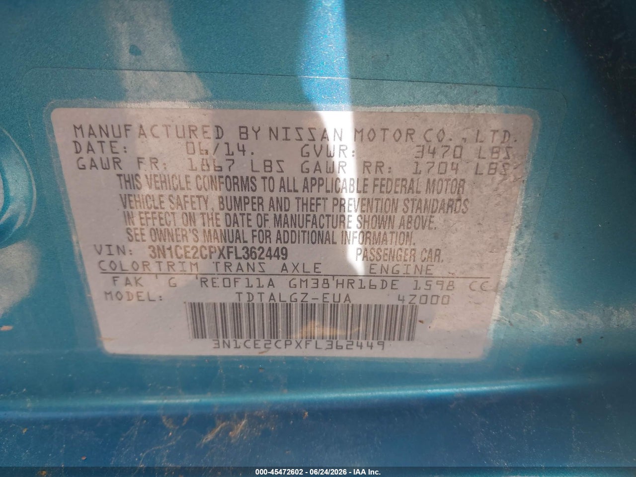 2015 NISSAN VERSA NOTE SR thumbnail 10