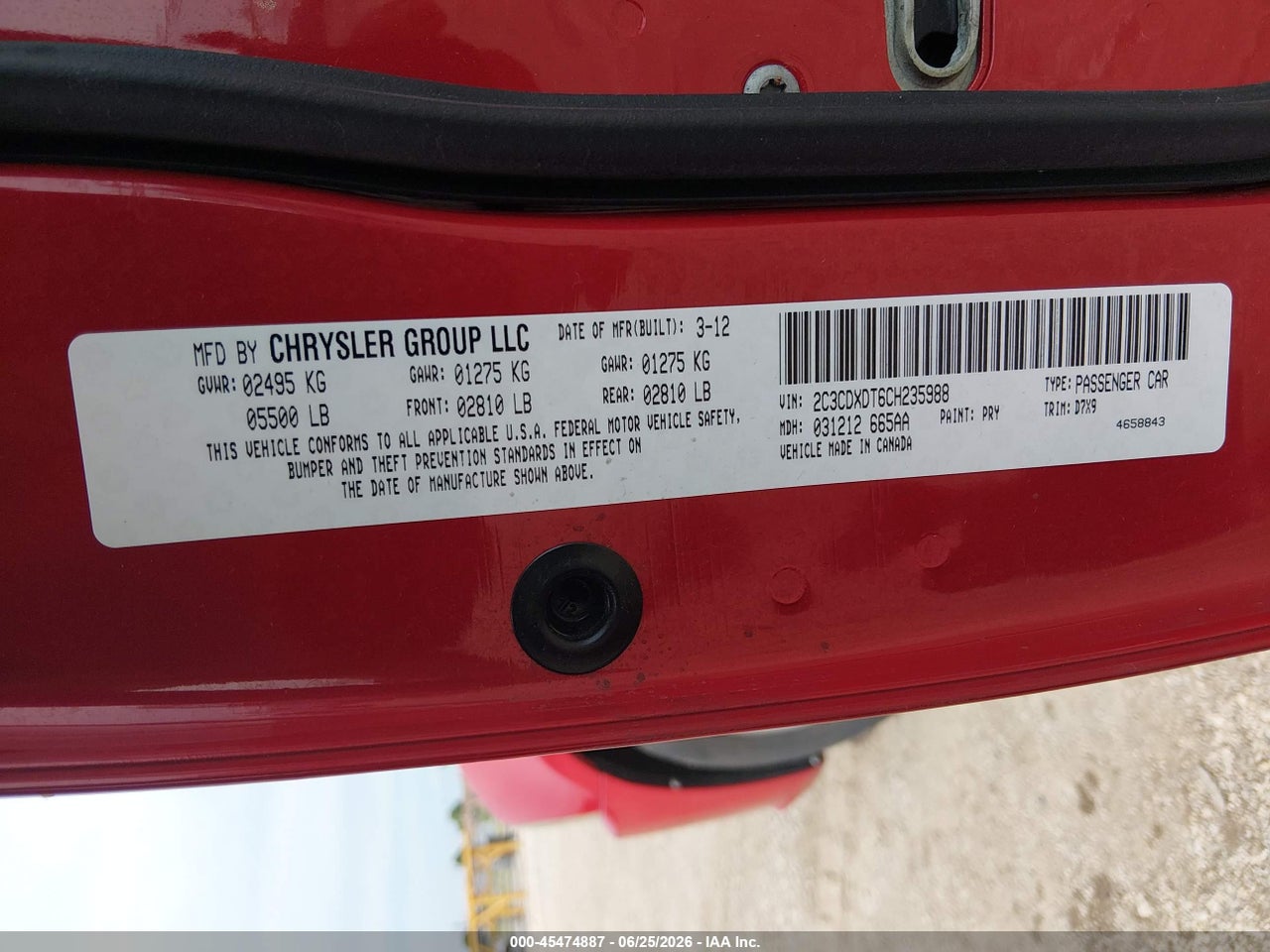 2012 DODGE CHARGER R/T thumbnail 10