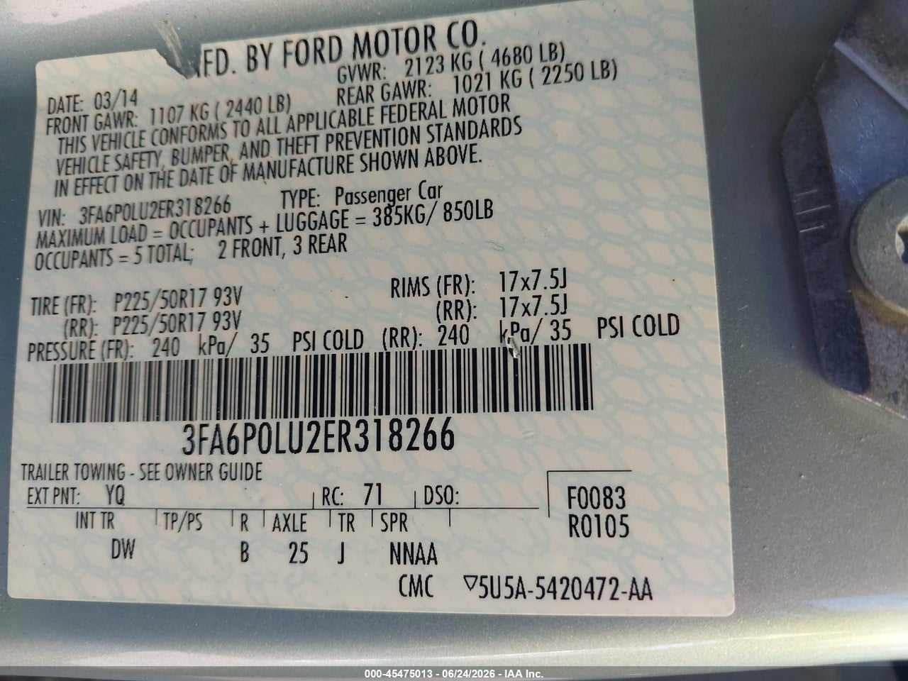 2014 FORD FUSION HYBRID SE thumbnail 10