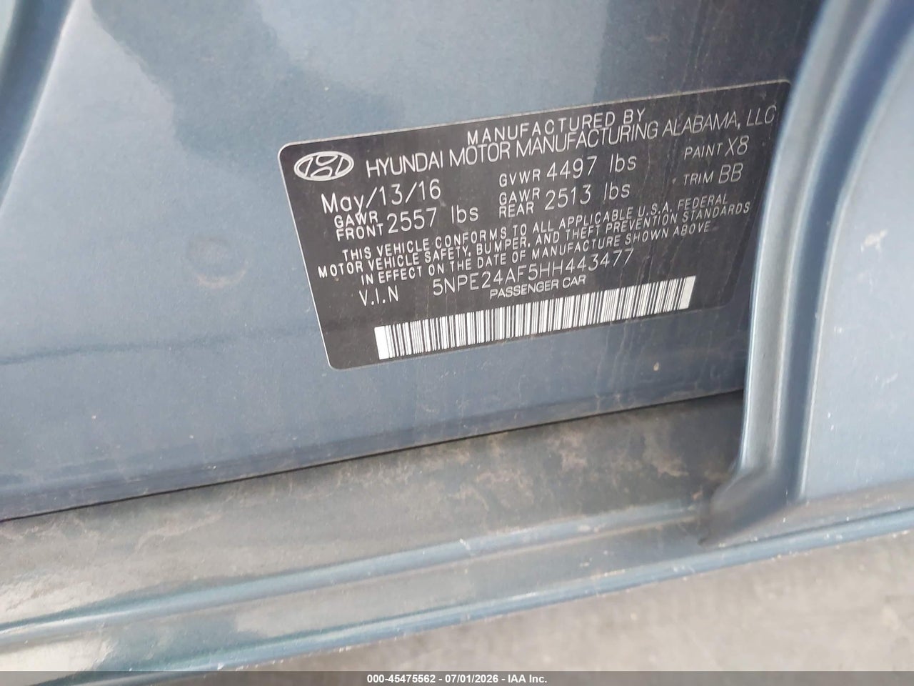 2017 HYUNDAI SONATA SE thumbnail 10