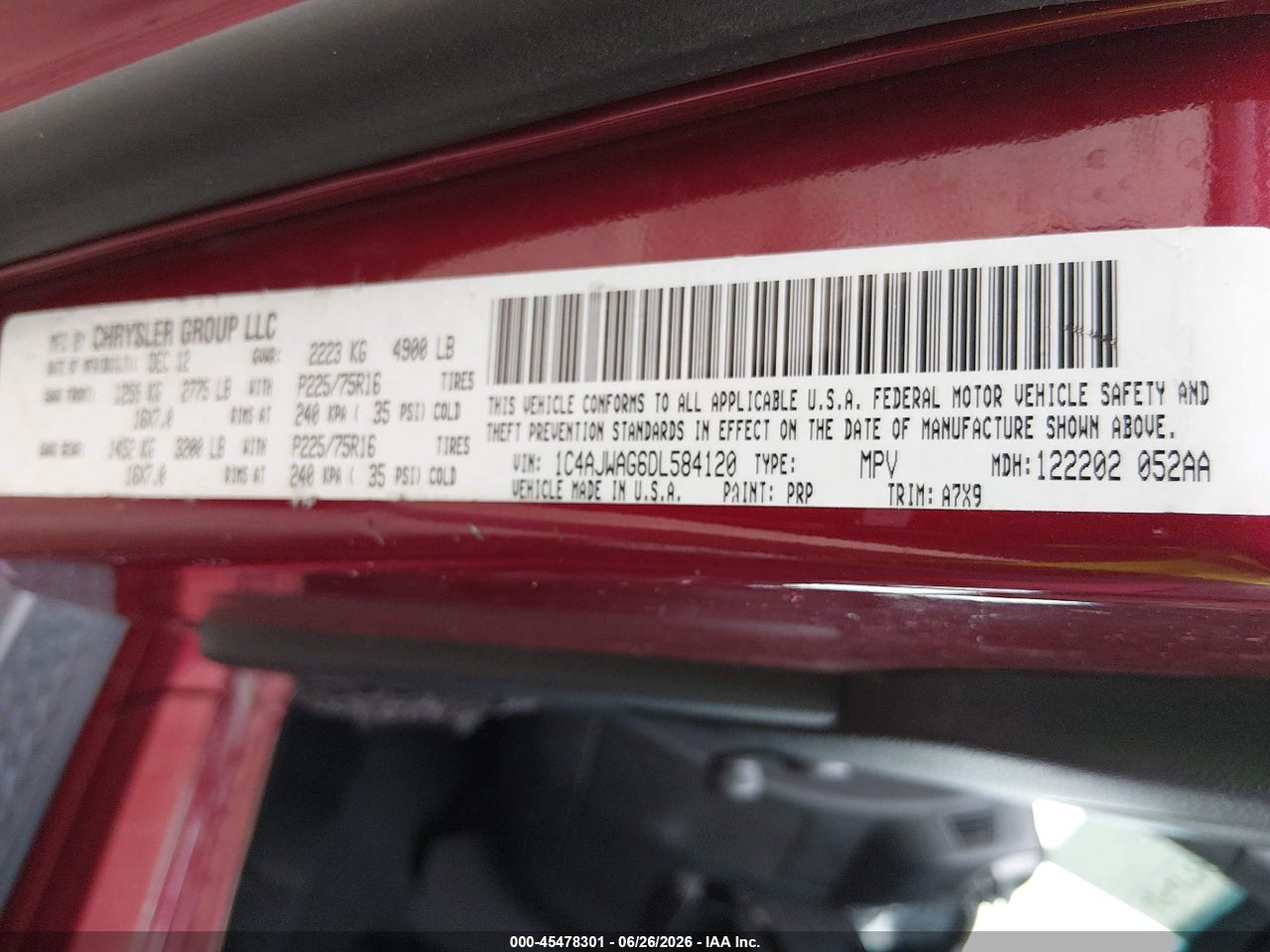 2013 JEEP WRANGLER SPORT thumbnail 10
