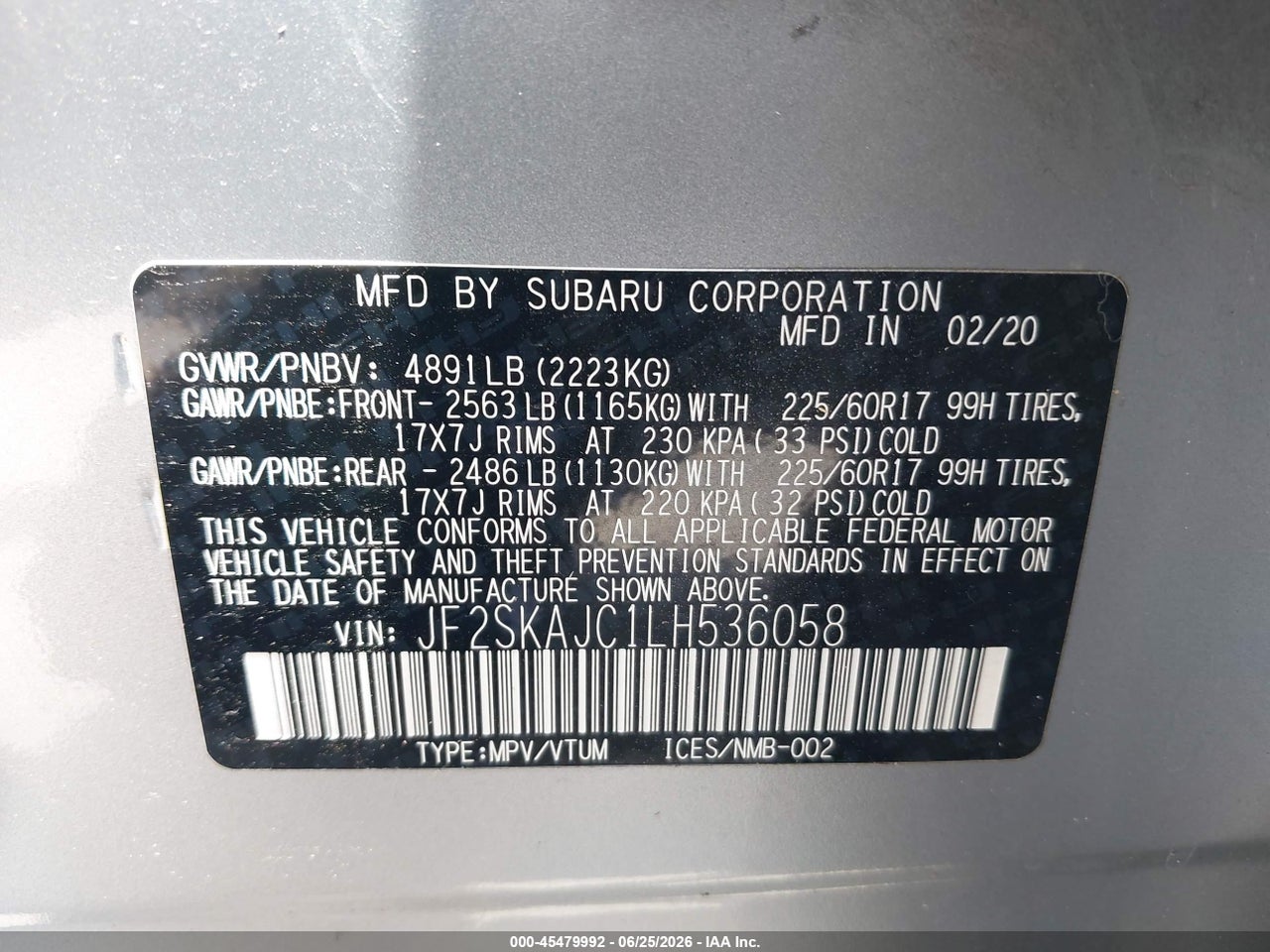 2020 SUBARU FORESTER PREMIUM thumbnail 10