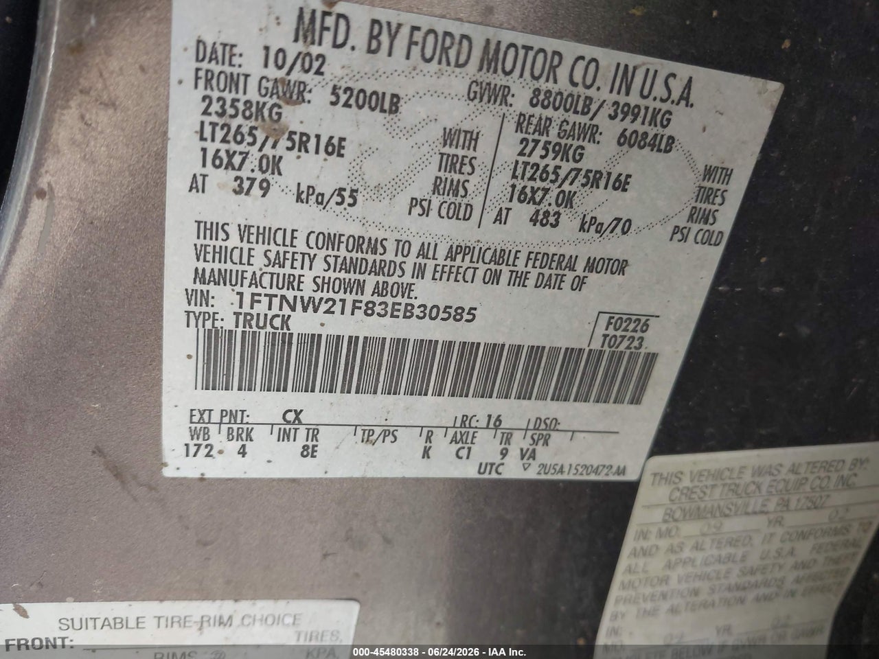 2003 FORD F-250 LARIAT/XL/XLT thumbnail 10