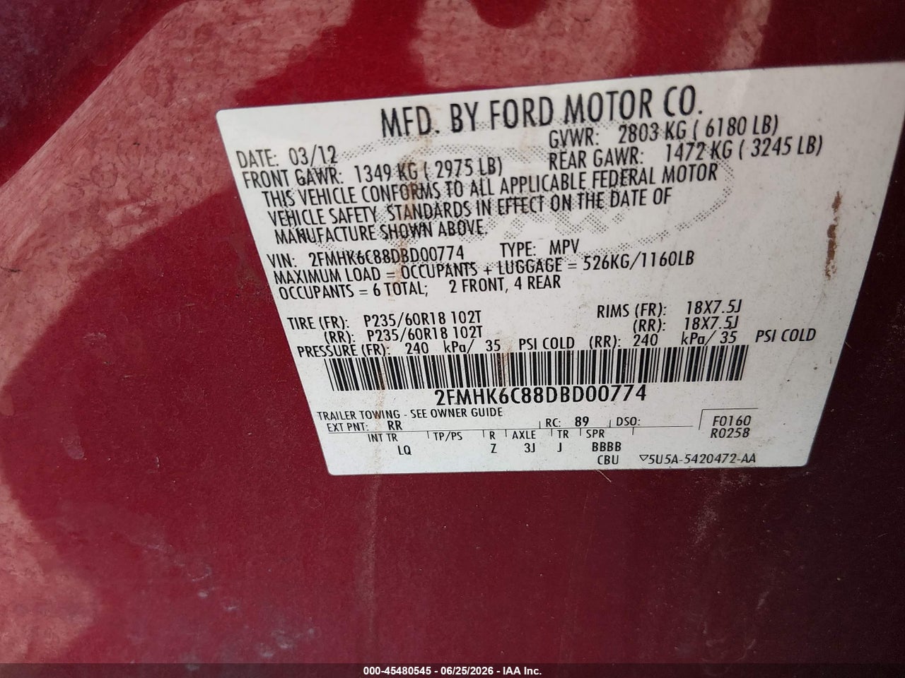 2013 FORD FLEX SEL thumbnail 10