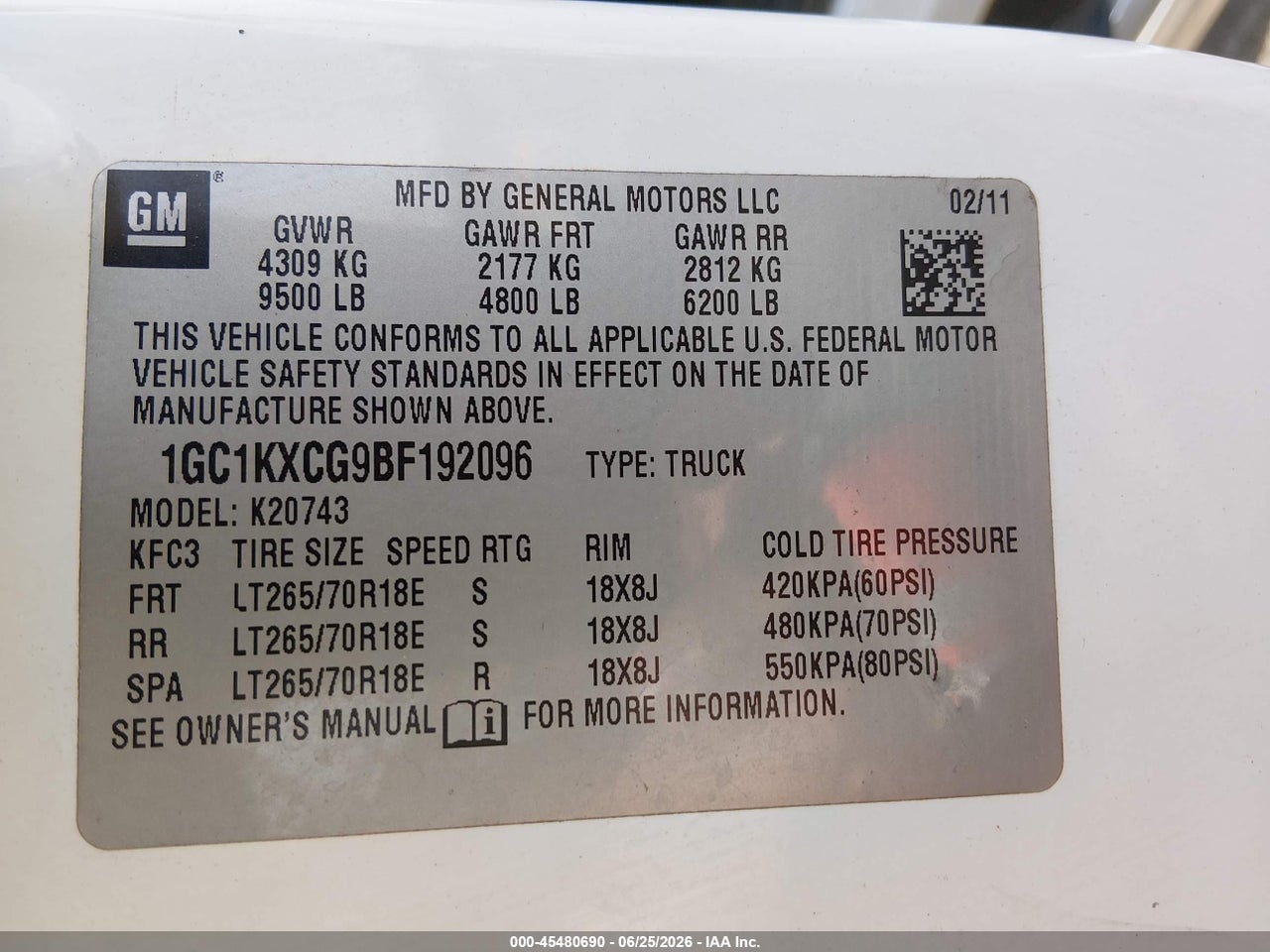 2011 CHEVROLET SILVERADO 2500HD LT thumbnail 10