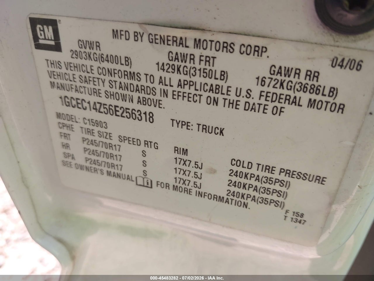 2006 CHEVROLET SILVERADO 1500 WORK TRUCK thumbnail 10