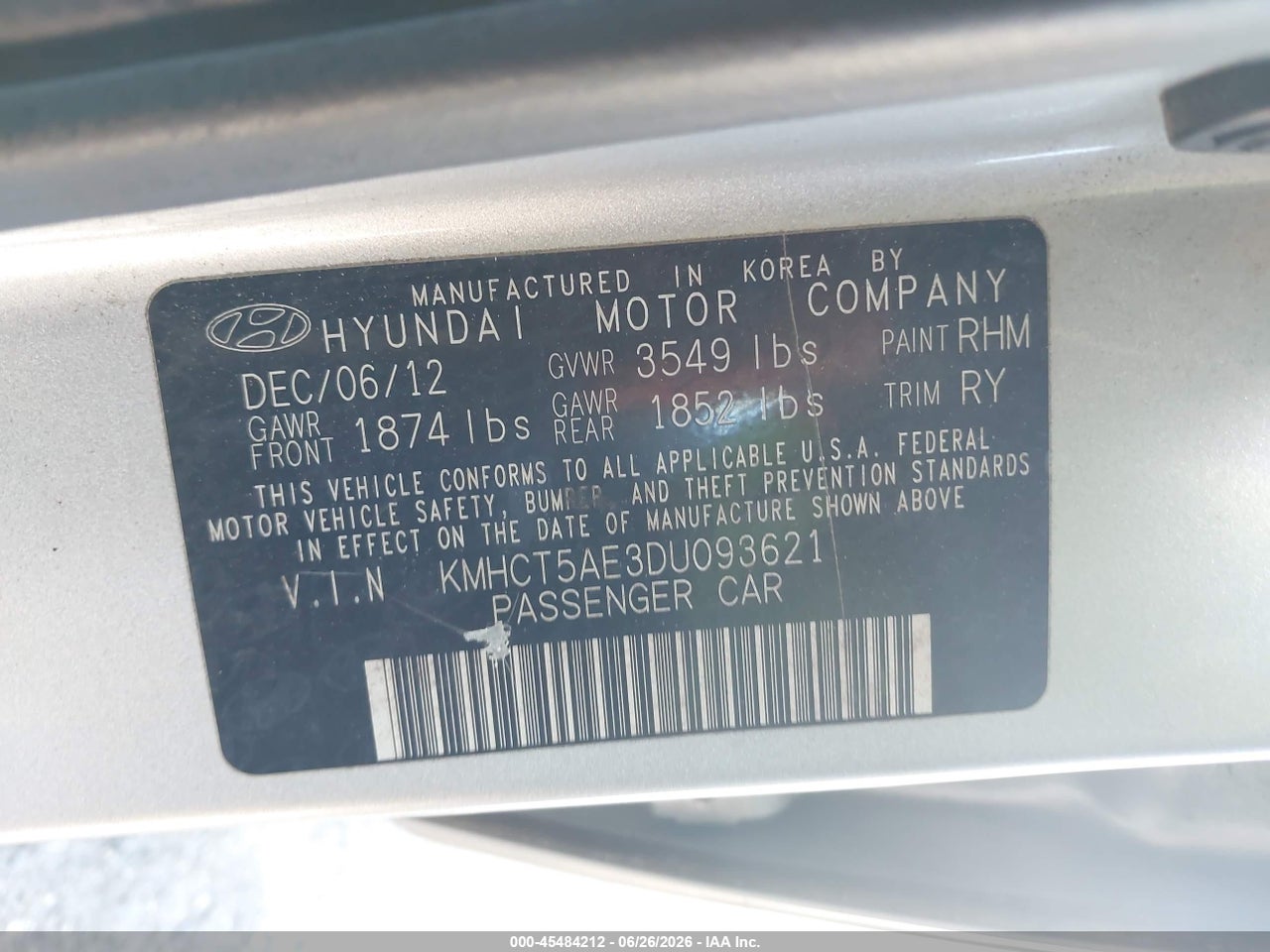 2013 HYUNDAI ACCENT GS thumbnail 10
