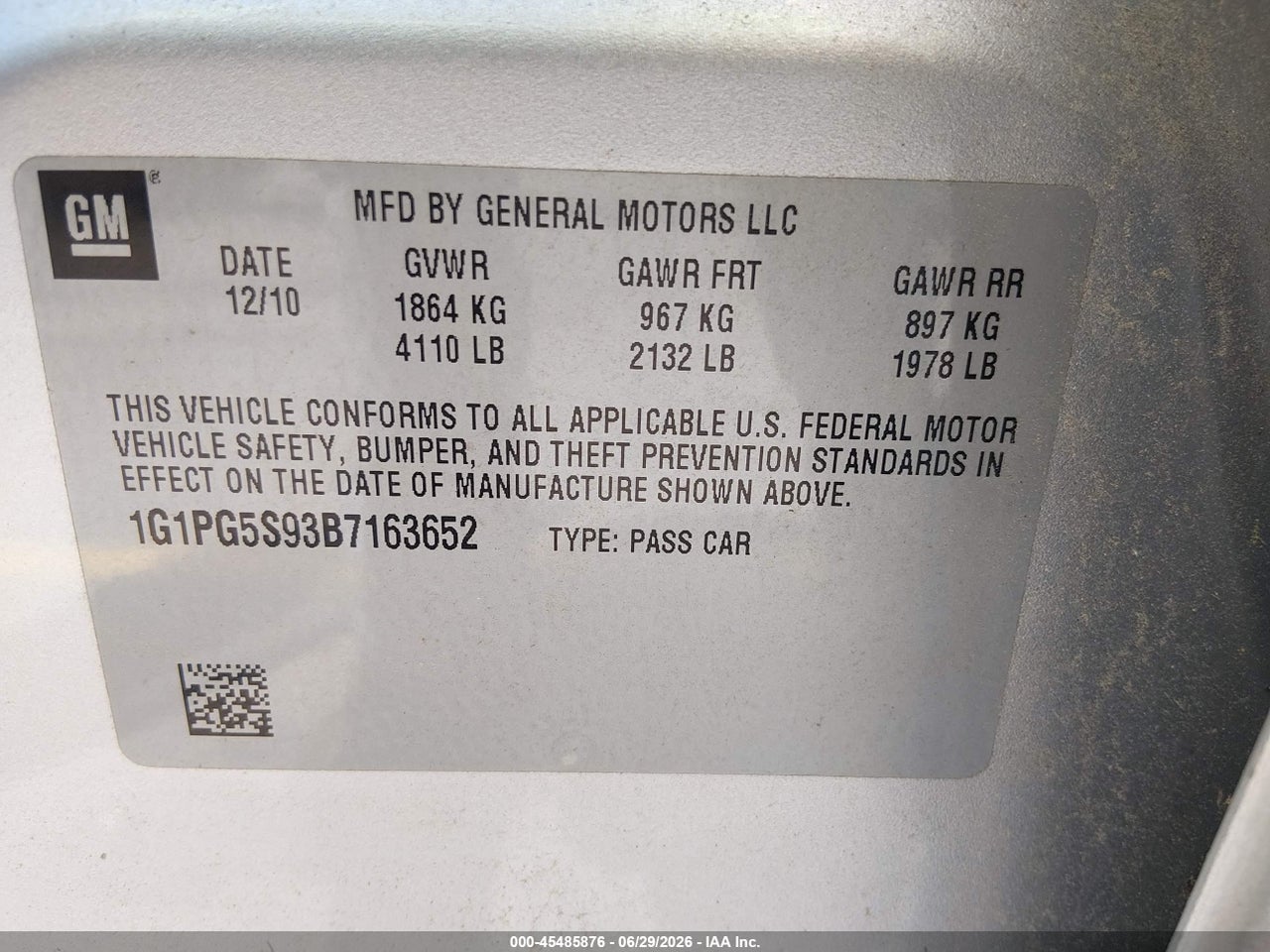 2011 CHEVROLET CRUZE 2LT thumbnail 10