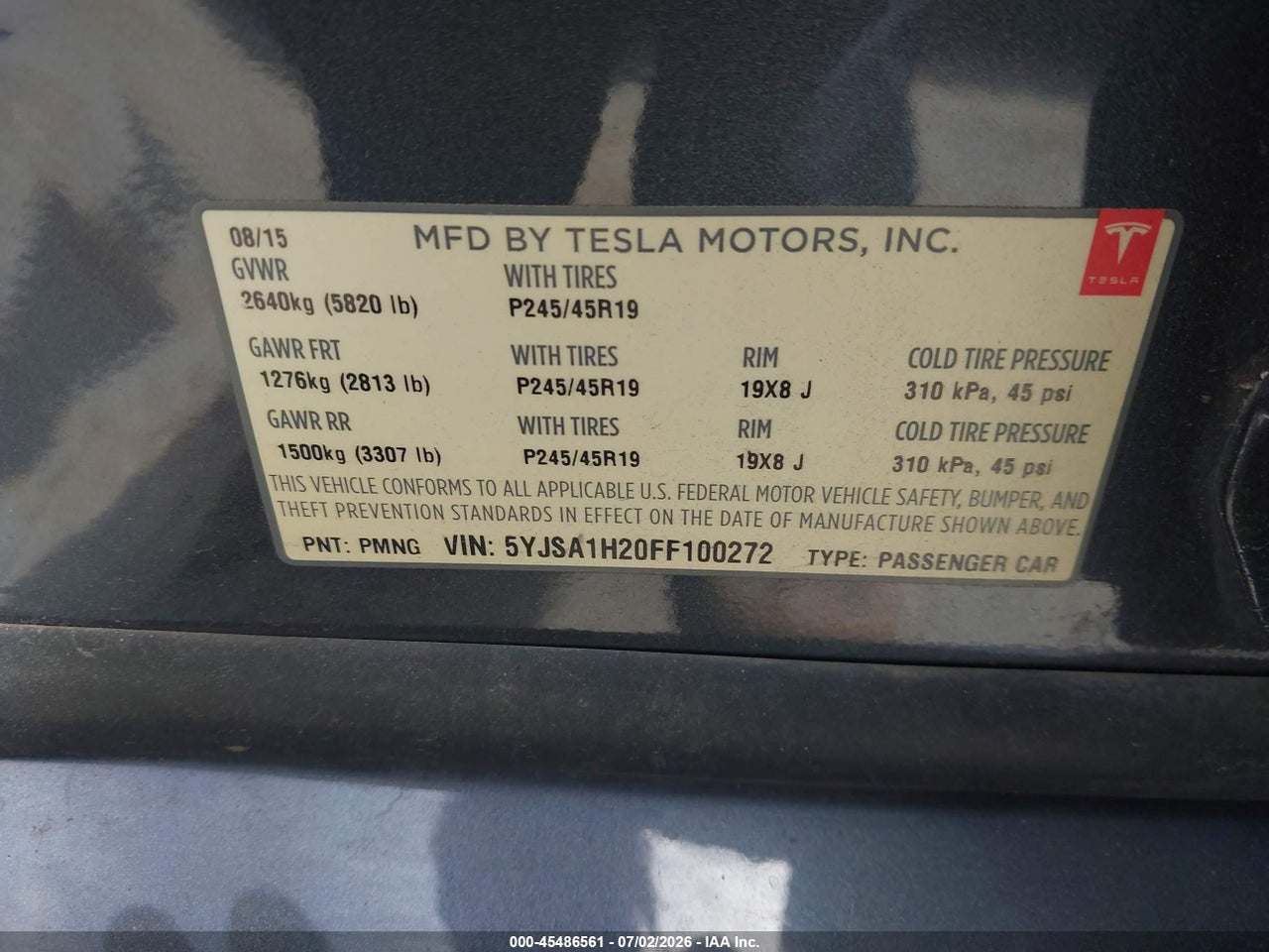 2015 TESLA MODEL S 70D/85D/P85D thumbnail 10