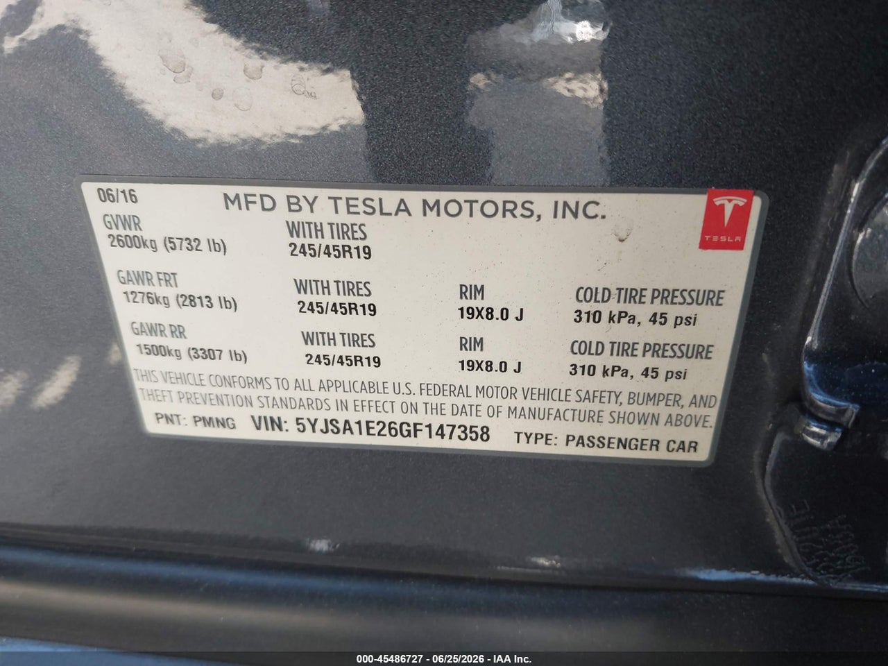 2016 TESLA MODEL S 60D/70D/75D/85D/90D thumbnail 10