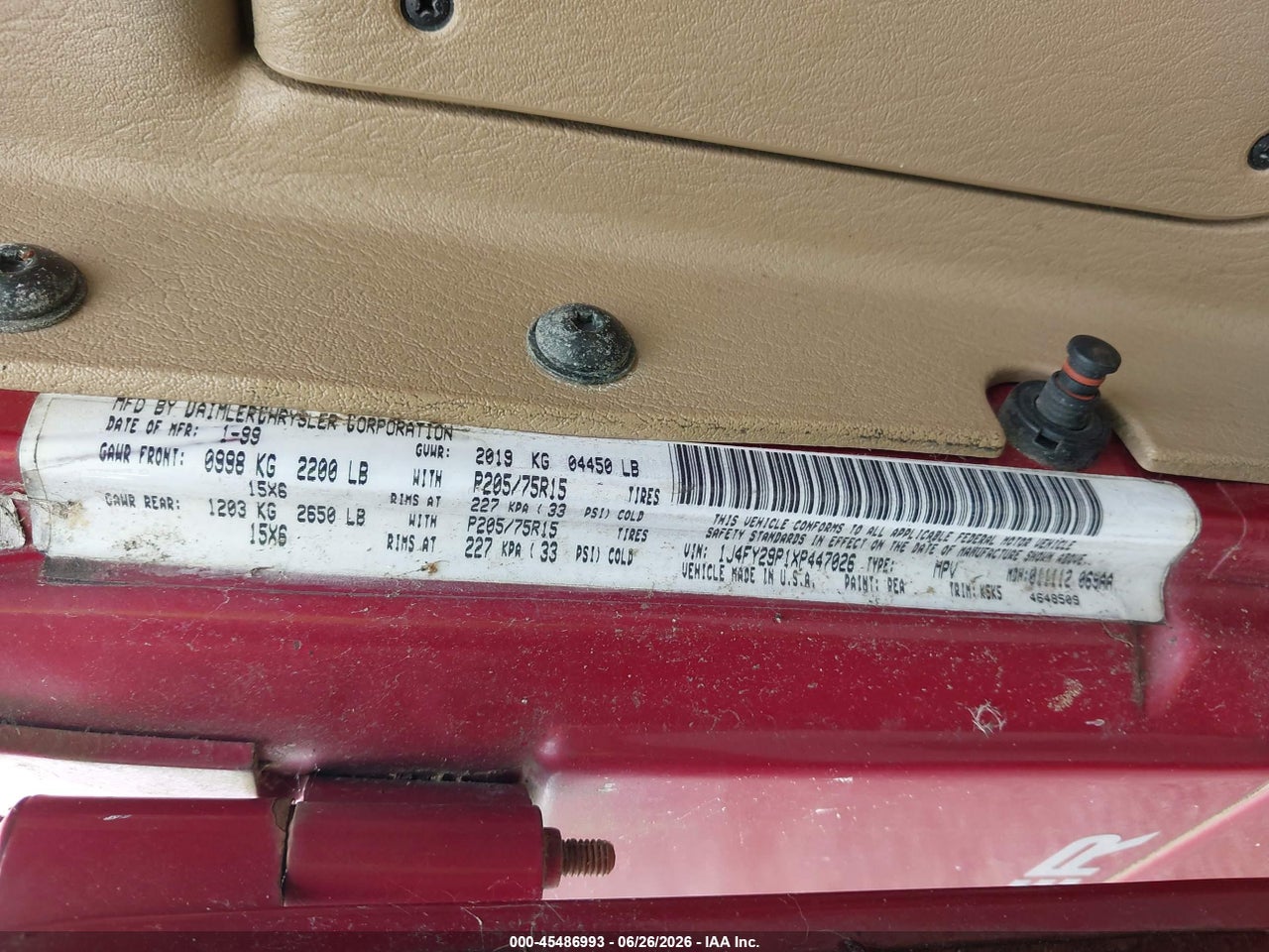 1999 JEEP WRANGLER SE thumbnail 10