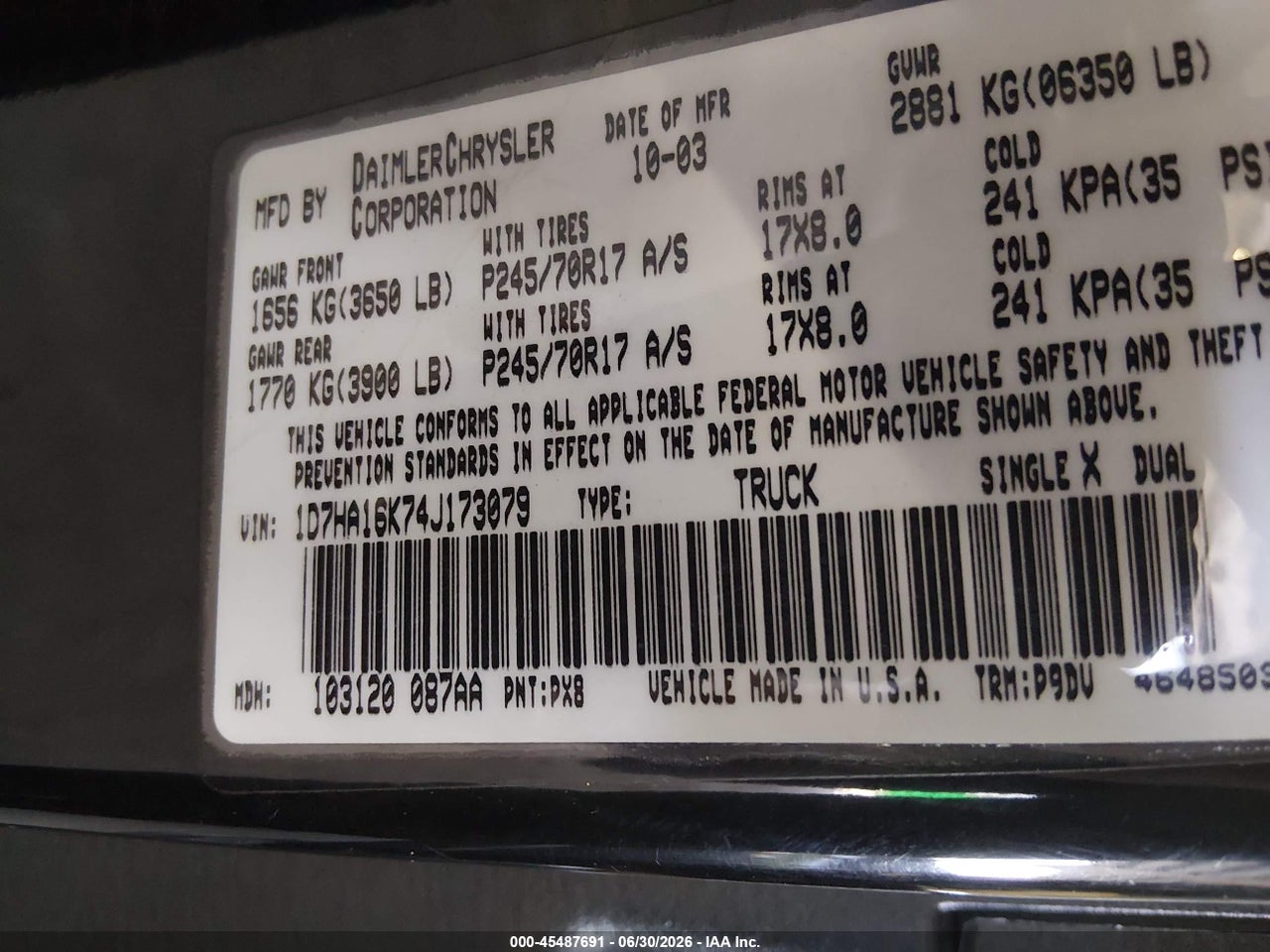 2004 DODGE RAM 1500 ST thumbnail 10