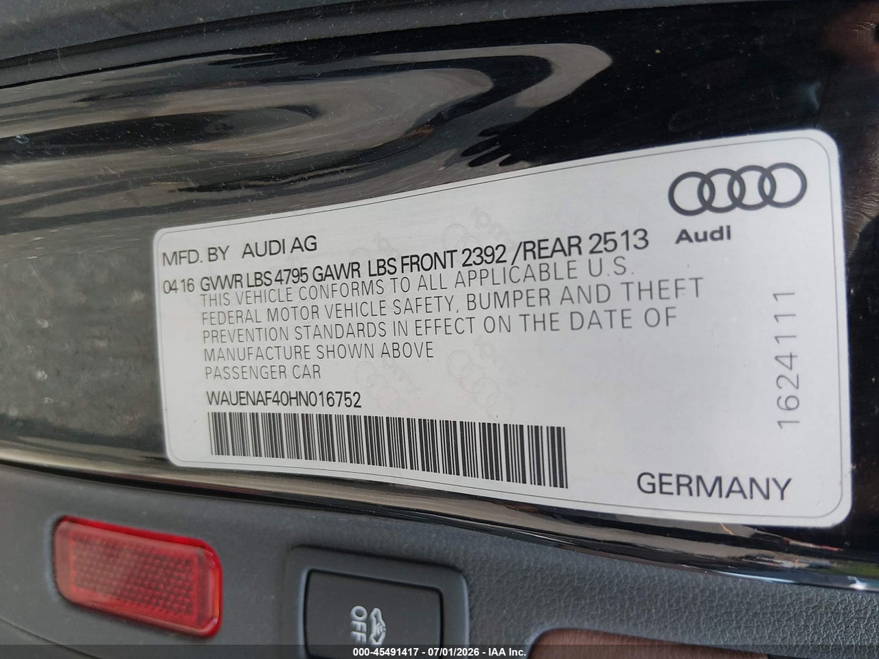 2017 AUDI A4 PREMIUM PLUS thumbnail 10