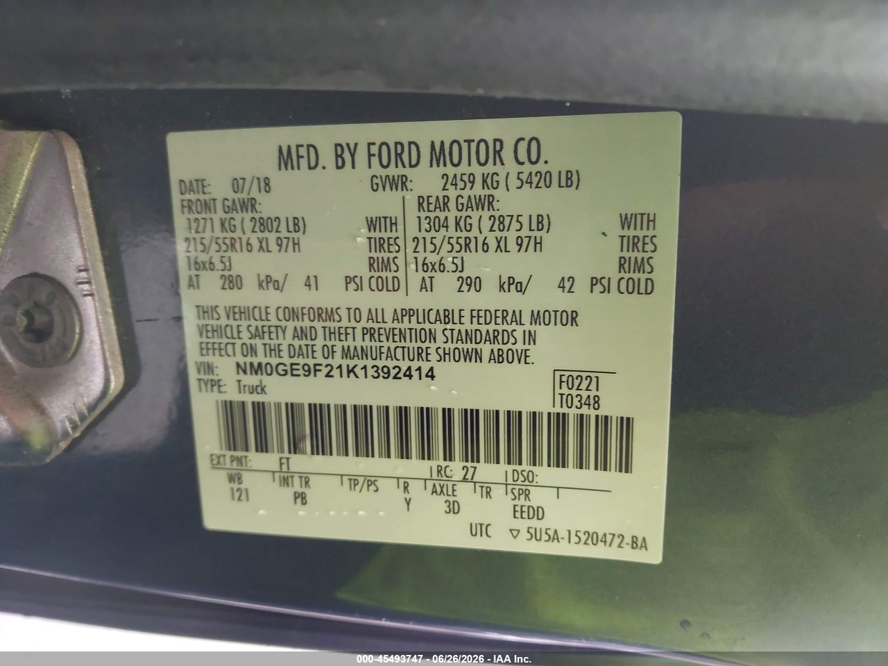 2019 FORD TRANSIT CONNECT XLT thumbnail 10