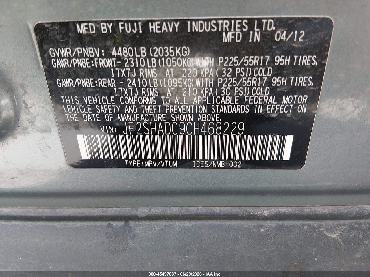 2012 SUBARU FORESTER 2.5X PREMIUM thumbnail 10