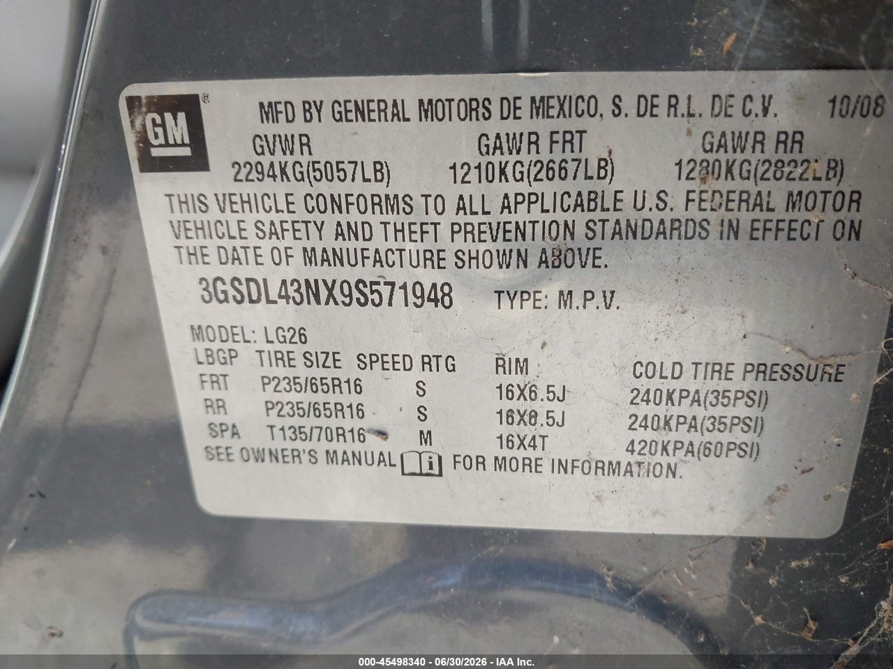 2009 SATURN VUE XE thumbnail 10