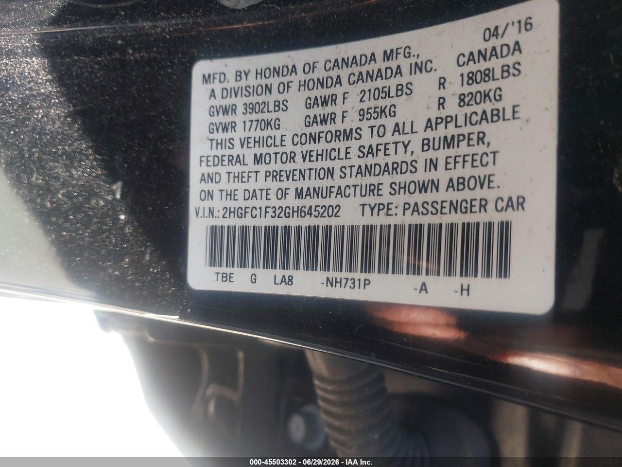 2016 HONDA CIVIC EX-T thumbnail 10