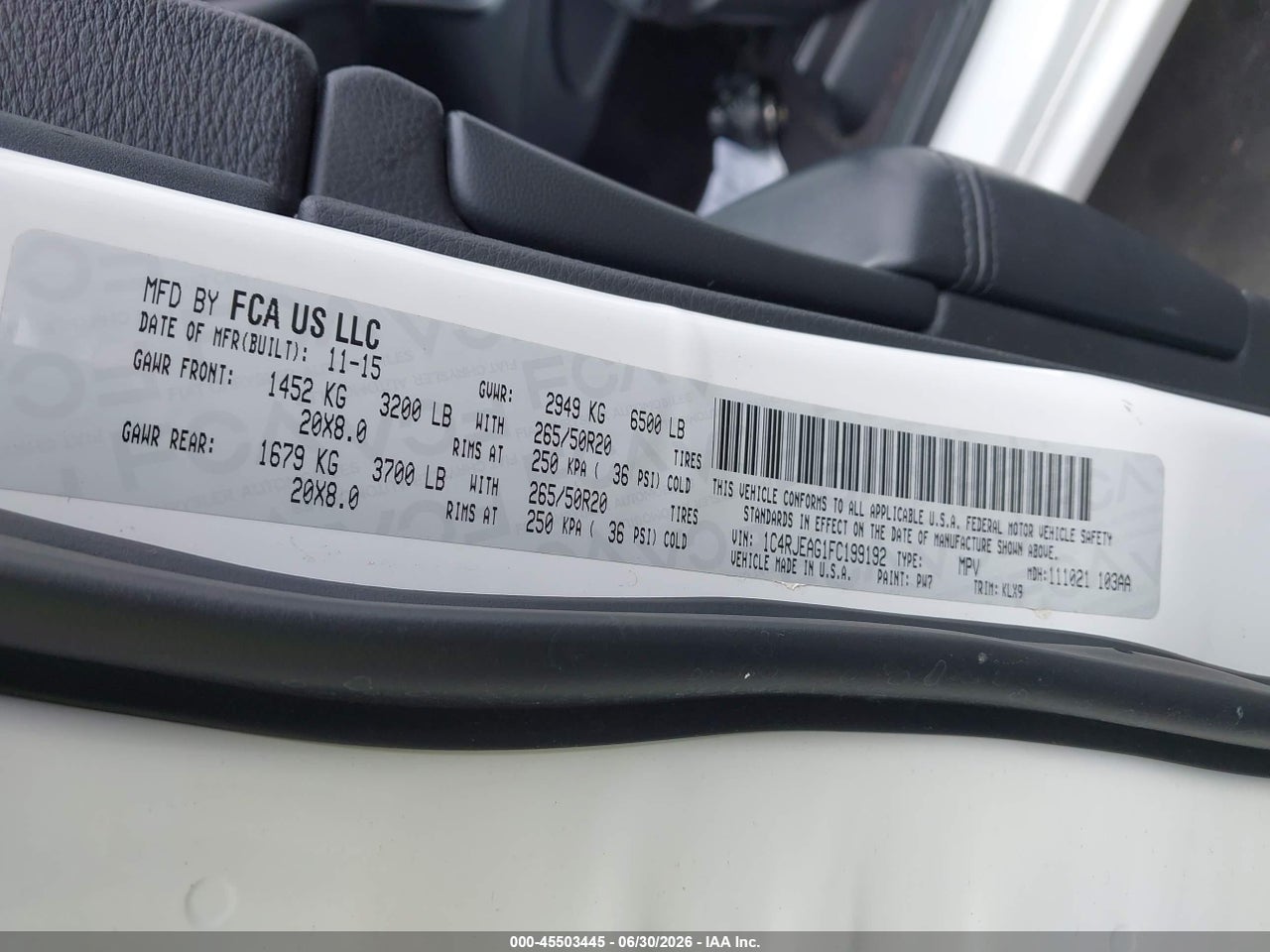 2015 JEEP GRAND CHEROKEE ALTITUDE thumbnail 10
