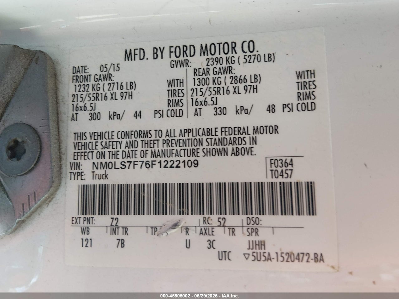 2015 FORD TRANSIT CONNECT XLT thumbnail 10