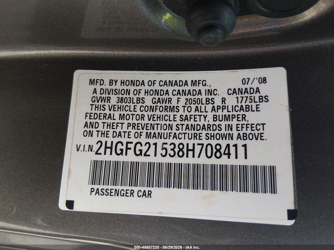 2008 HONDA CIVIC SI thumbnail 10