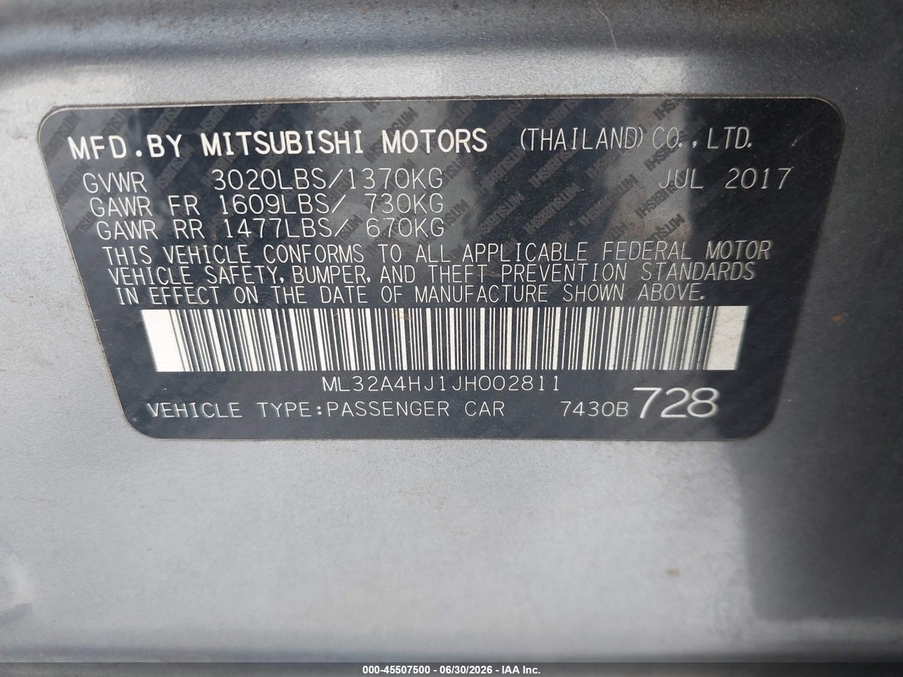 2018 MITSUBISHI MIRAGE SE thumbnail 10