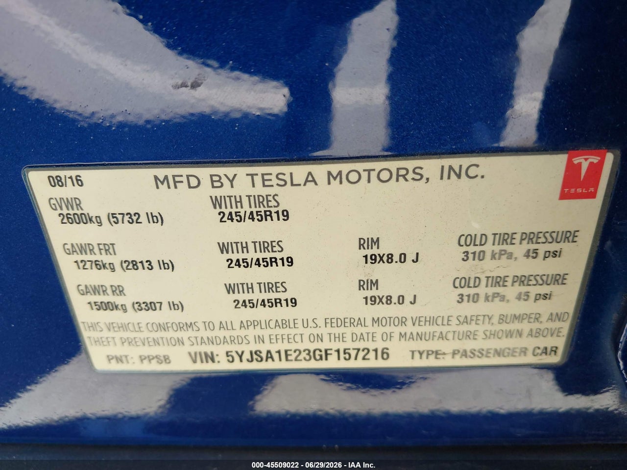 2016 TESLA MODEL S 60D/70D/75D/85D/90D thumbnail 10