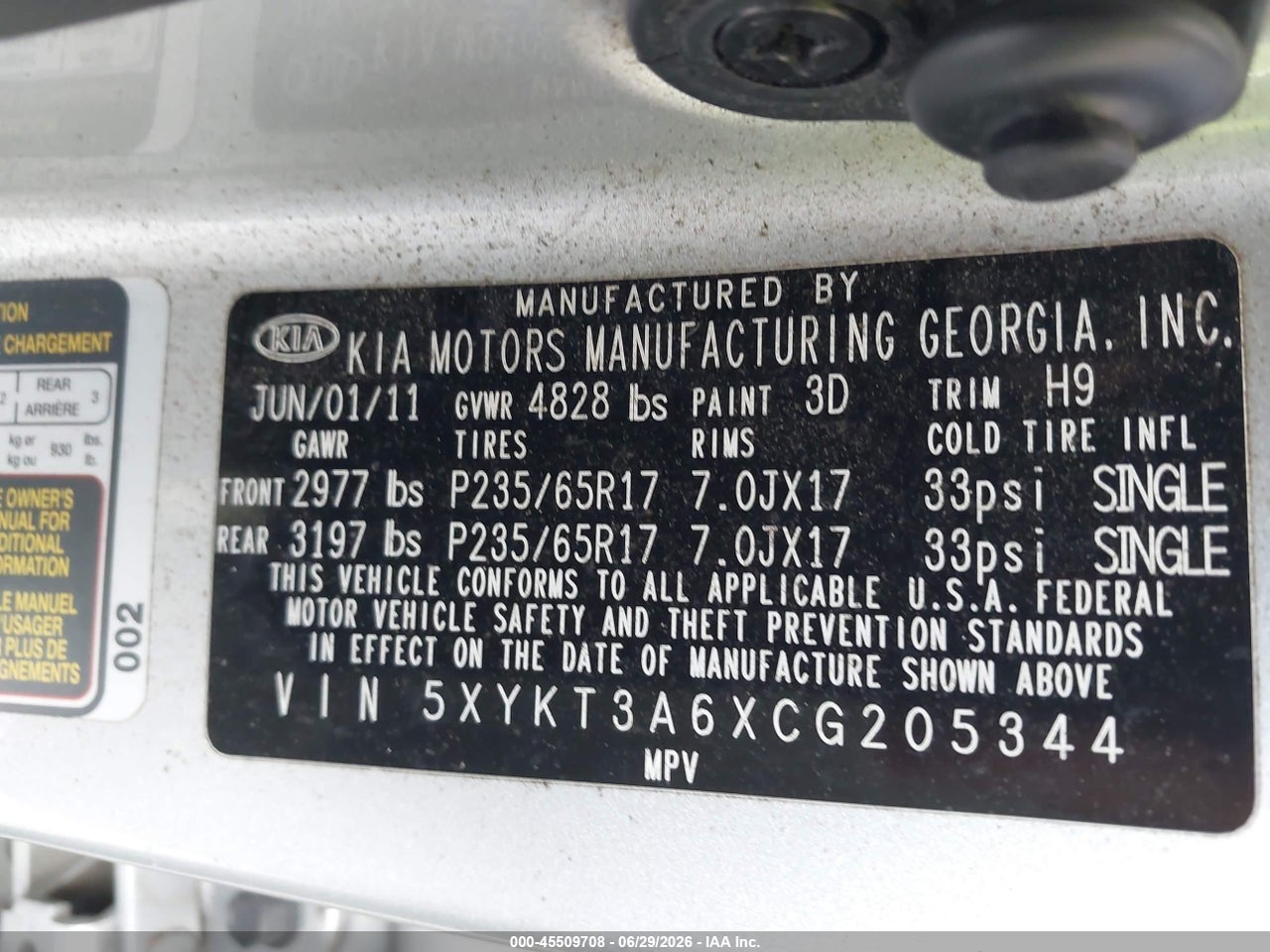 2012 KIA SORENTO LX thumbnail 10