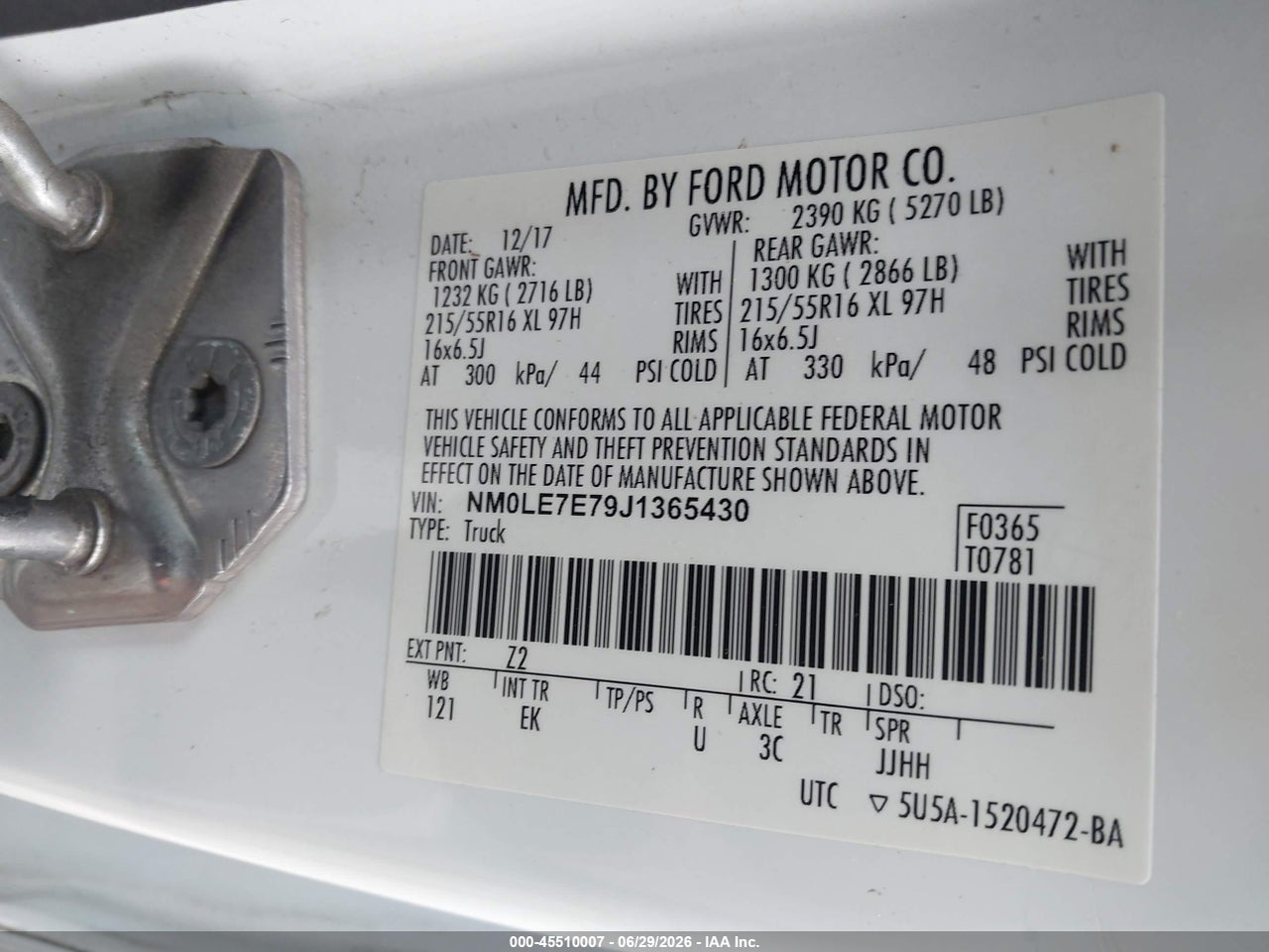 2018 FORD TRANSIT CONNECT XL thumbnail 10