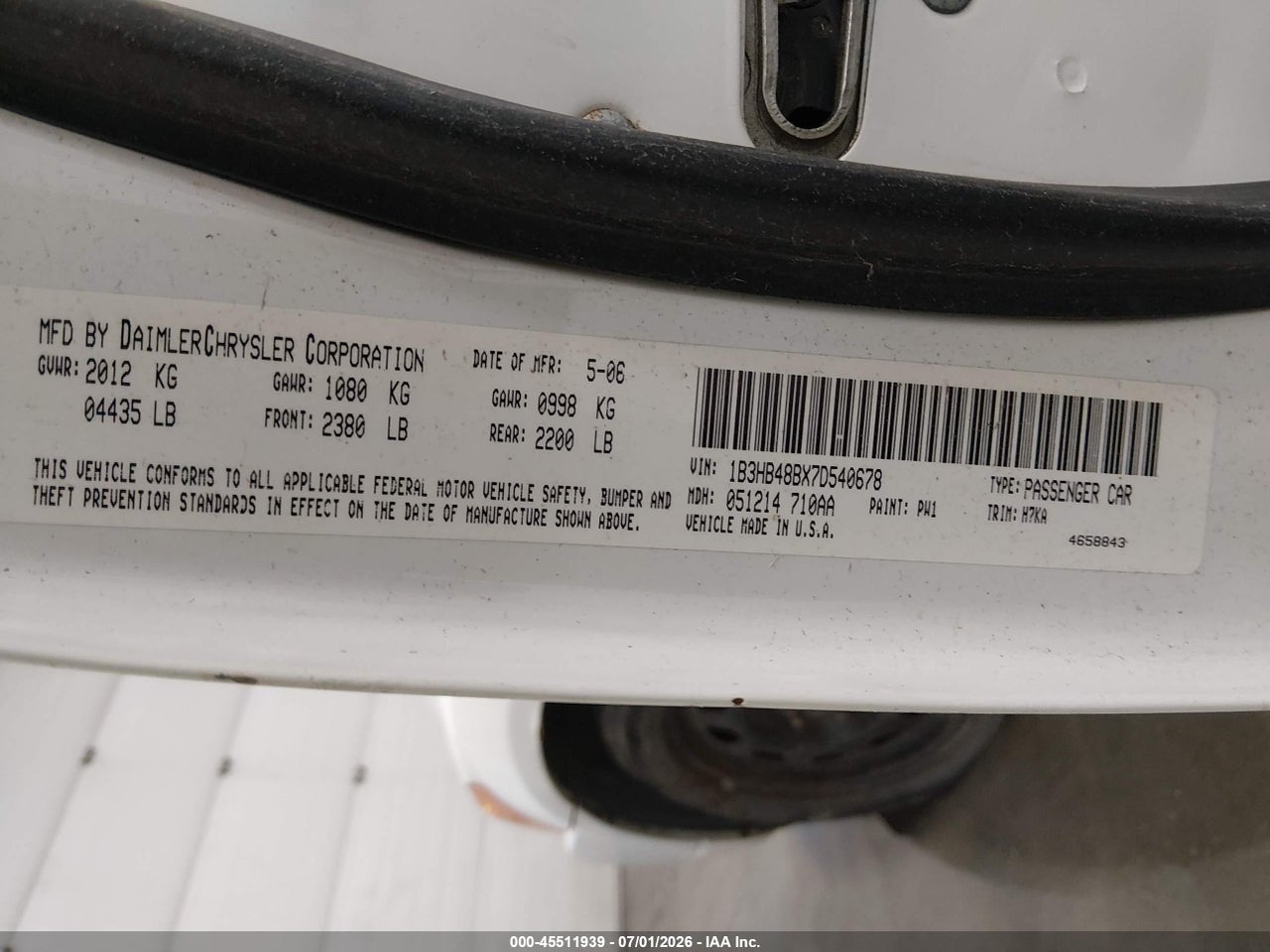 2007 DODGE CALIBER SXT thumbnail 10