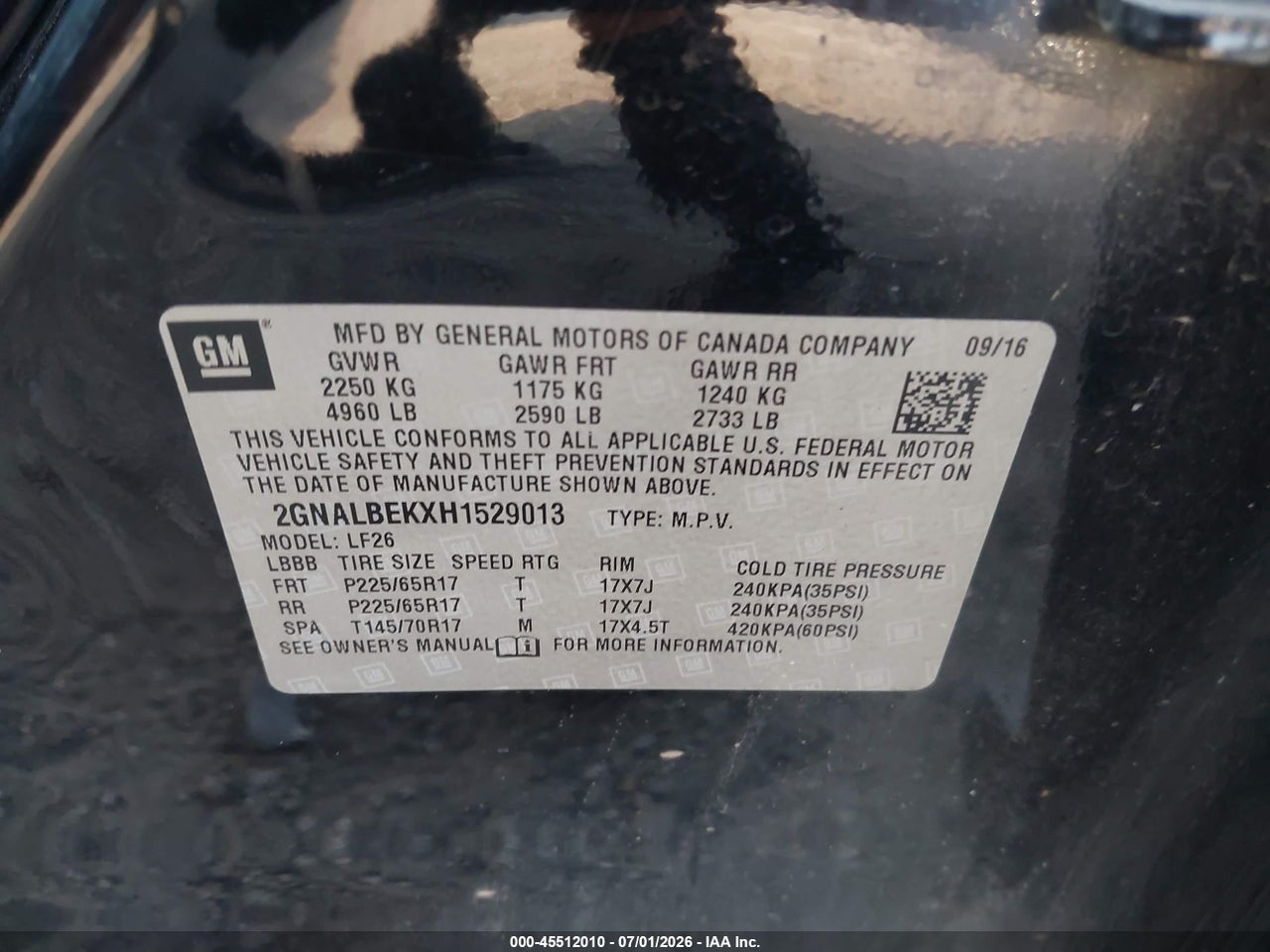 2017 CHEVROLET EQUINOX LS thumbnail 10