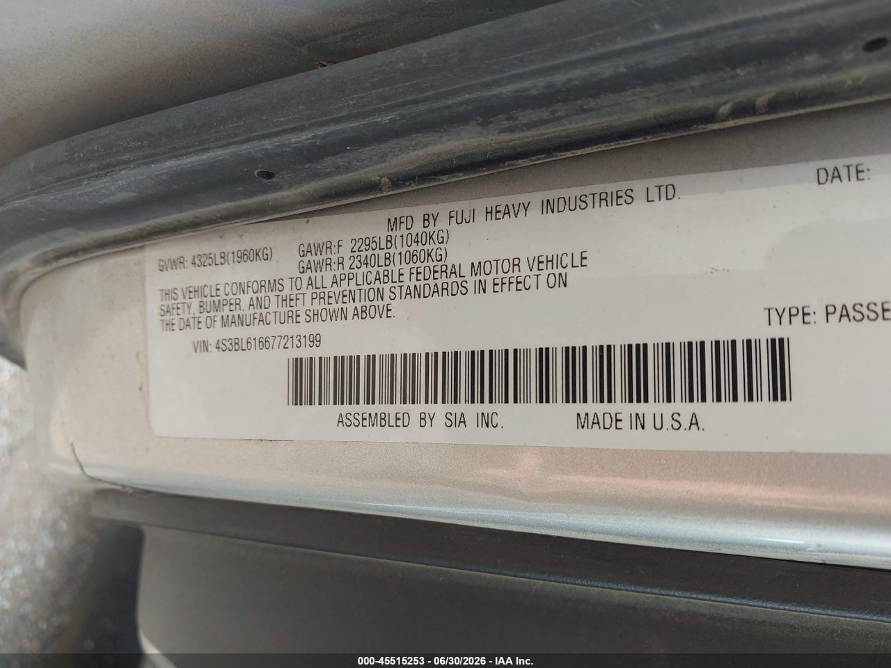2007 SUBARU LEGACY 2.5I thumbnail 10