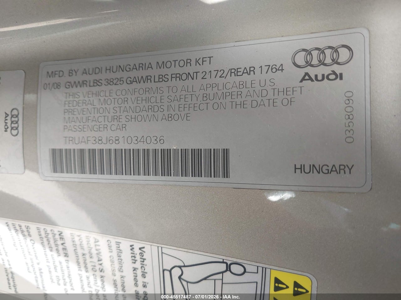 2008 AUDI TT 2.0T thumbnail 10