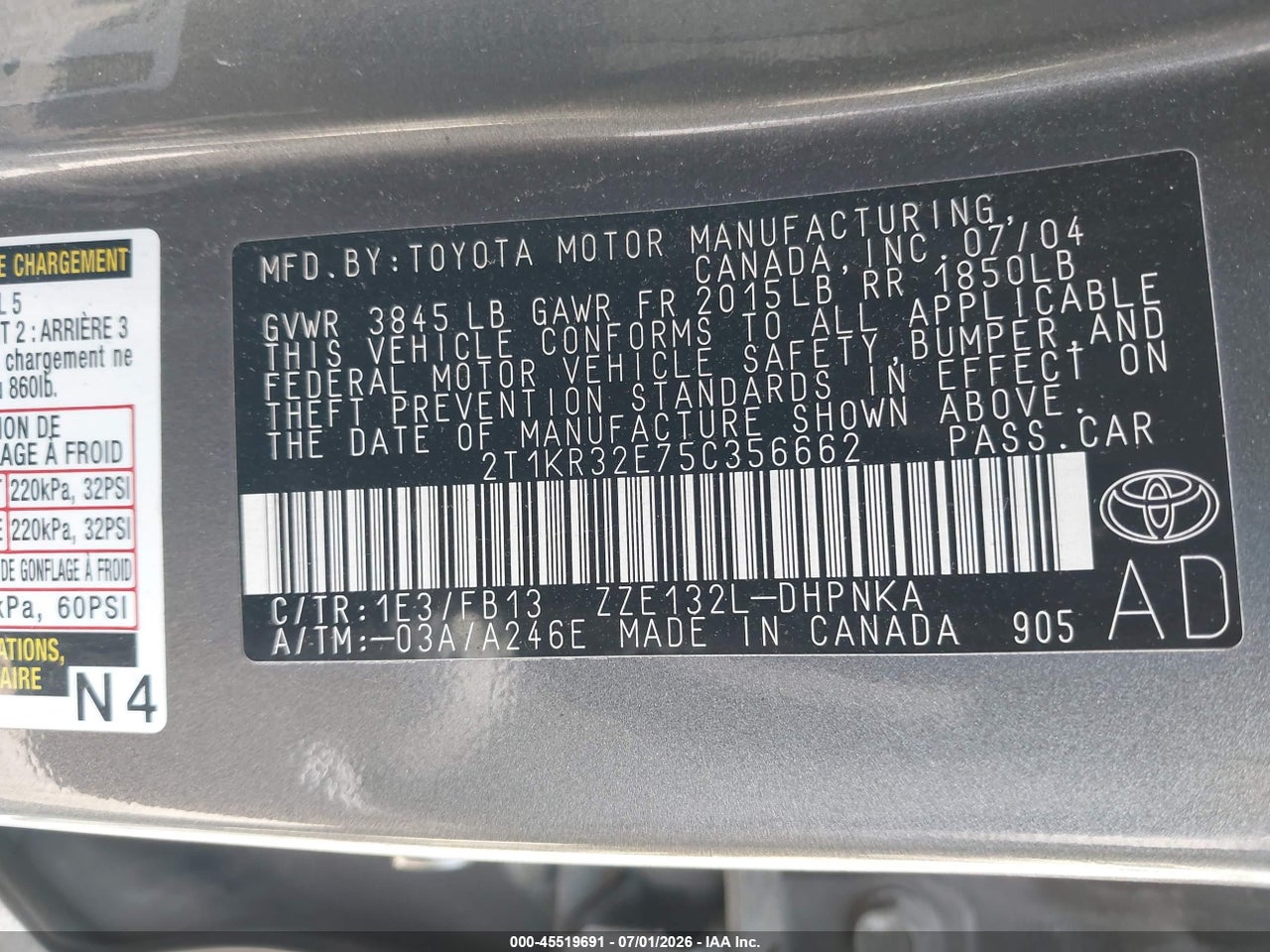 2005 TOYOTA MATRIX XR thumbnail 10