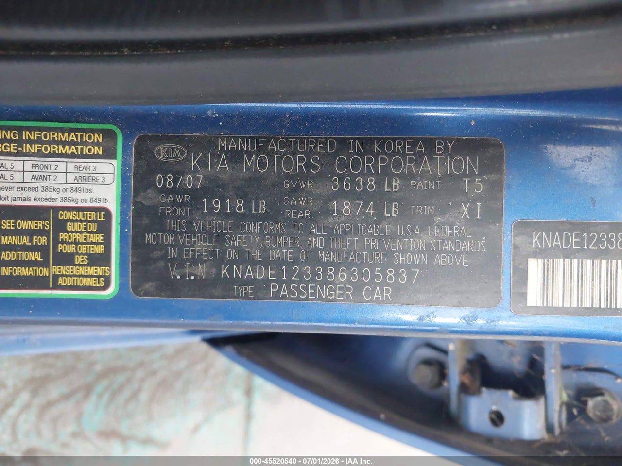 2008 KIA RIO LX thumbnail 10