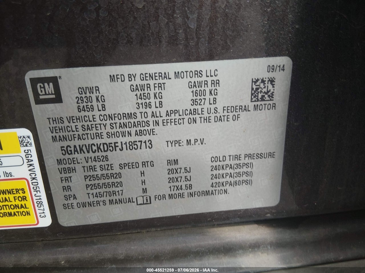 2015 BUICK ENCLAVE PREMIUM thumbnail 10