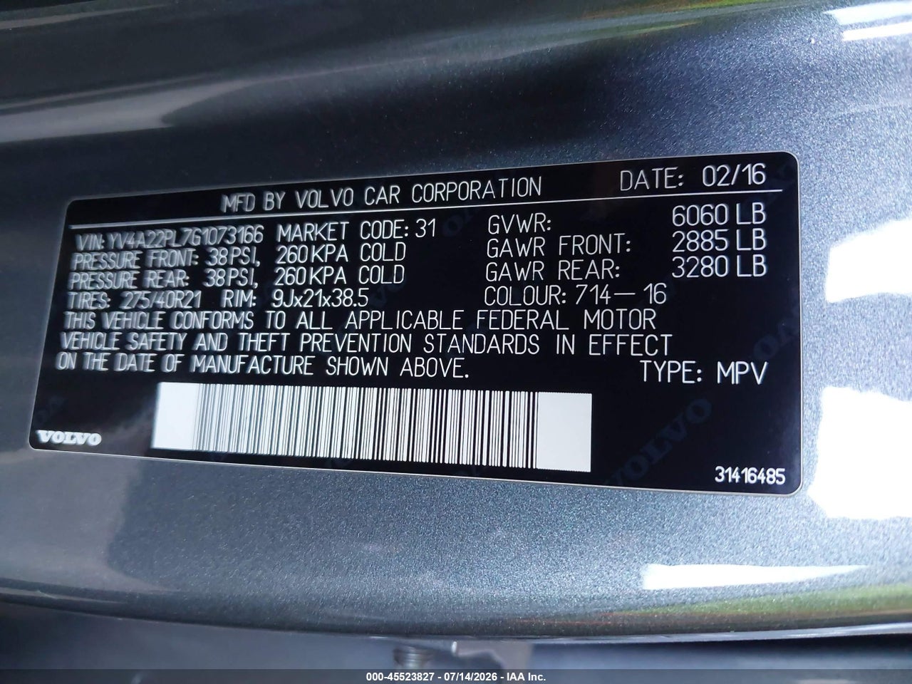 2016 VOLVO XC90 T6 INSCRIPTION thumbnail 10