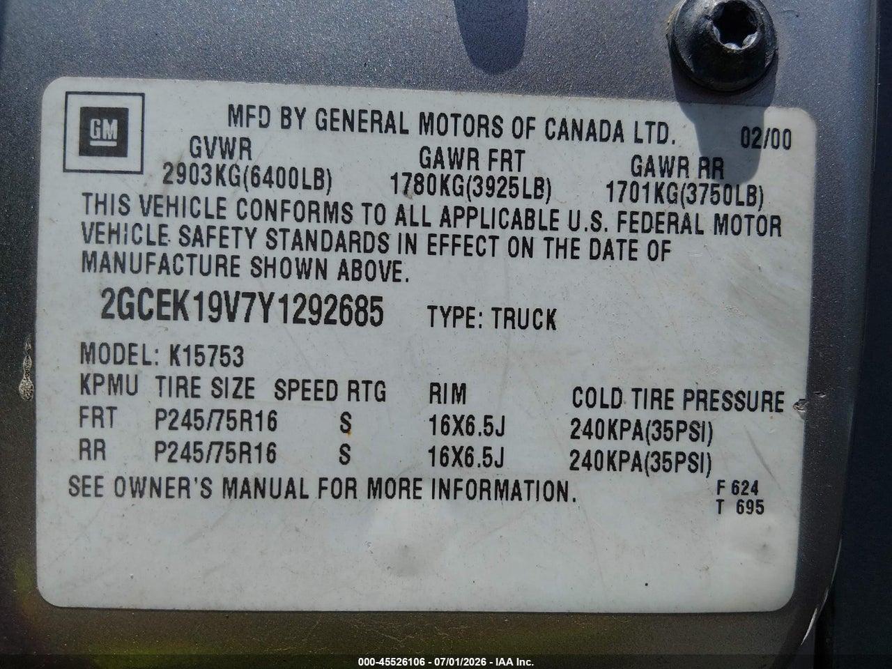 2000 CHEVROLET SILVERADO 1500   thumbnail 10