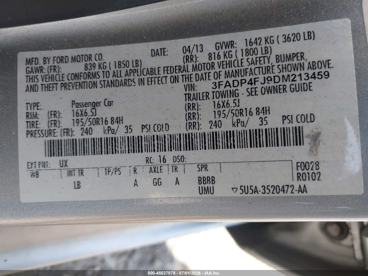 2013 FORD FIESTA TITANIUM thumbnail 10