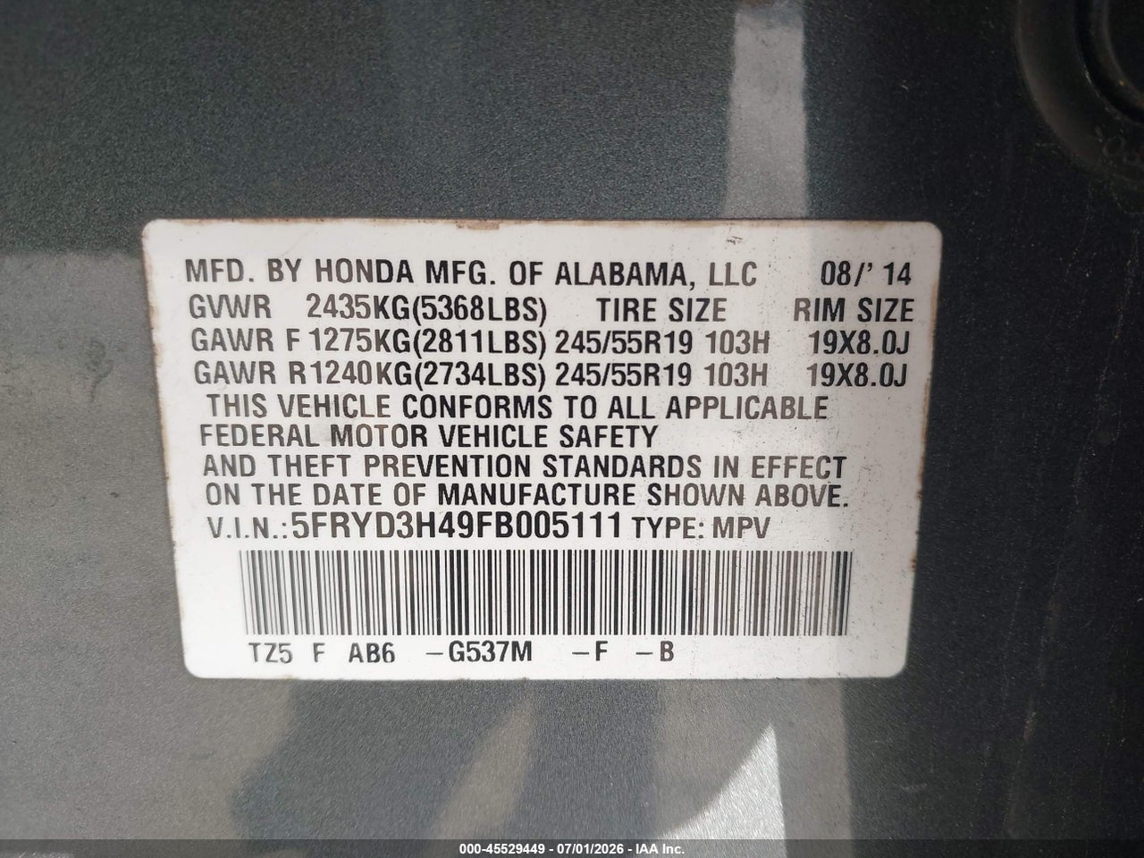 2015 ACURA MDX TECHNOLOGY PACKAGE thumbnail 10