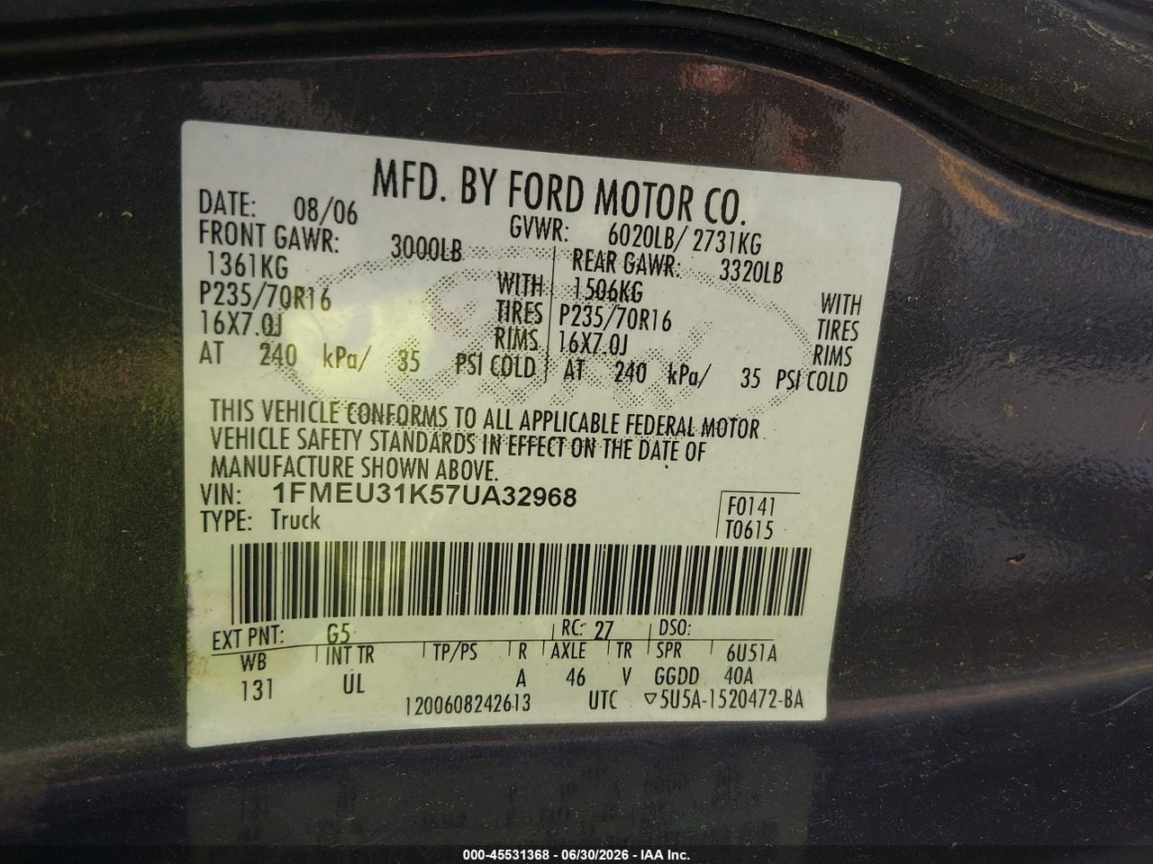 2007 FORD EXPLORER SPORT TRAC XLT thumbnail 10