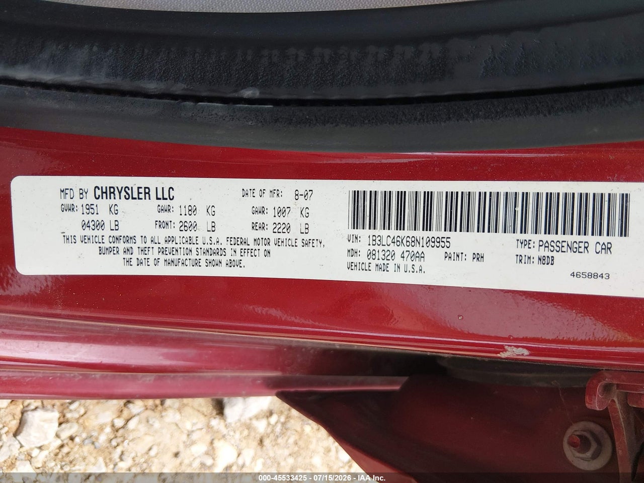 2008 DODGE AVENGER SE thumbnail 10